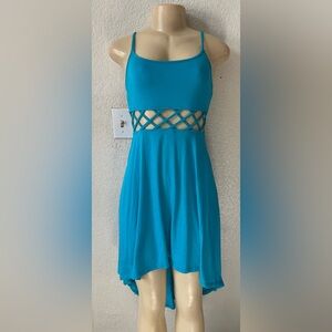 Derek Heart Vibrant Blue Maxi Dress beach summer lace sexy